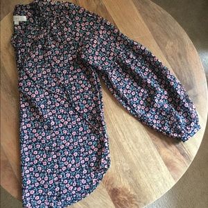EUC Loft floral blouse with tie neck